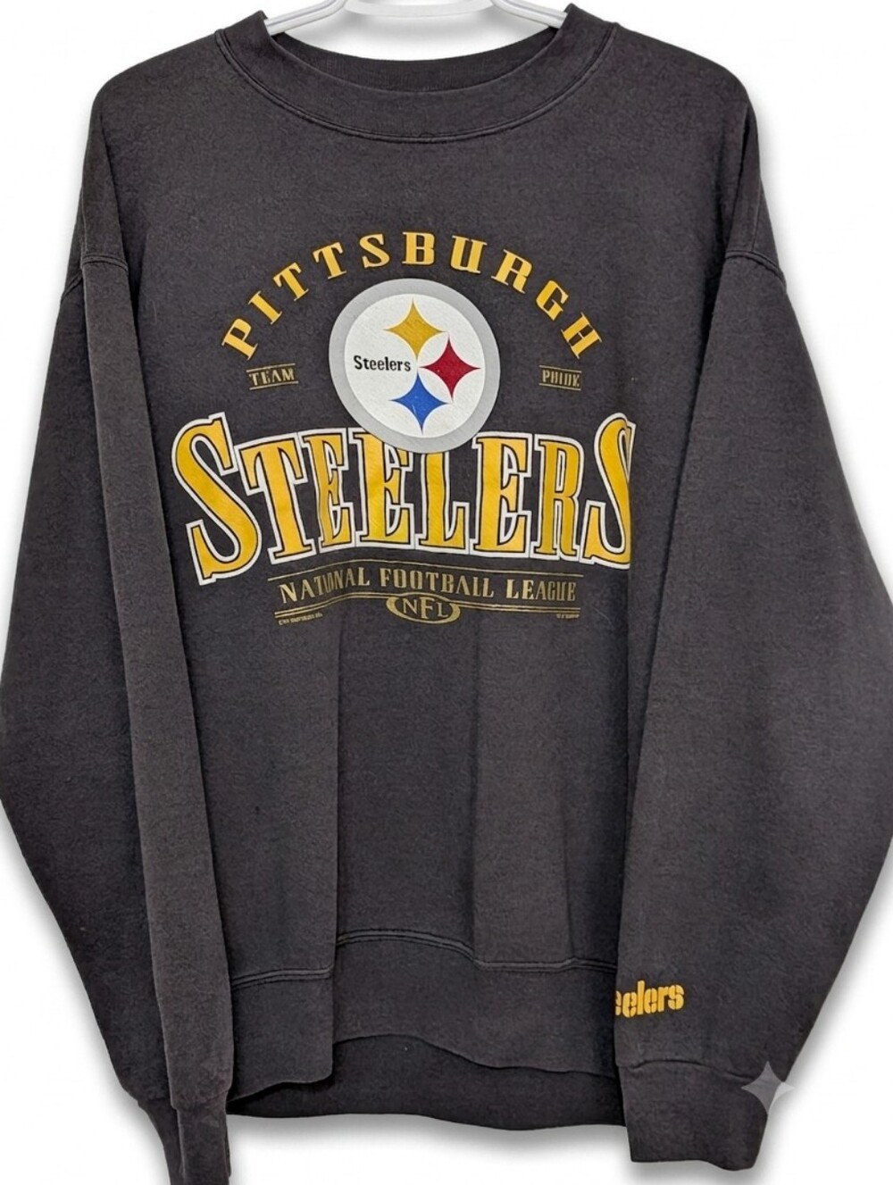 1999 Pittsburgh Steelers – Vintage Lee Sport Crewneck Sweater (Size M) Charcoal